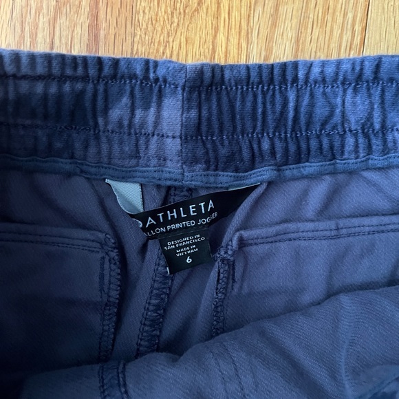 Athleta farallon printed jogger blue shibori print pants size 6 - Picture 2 of 2